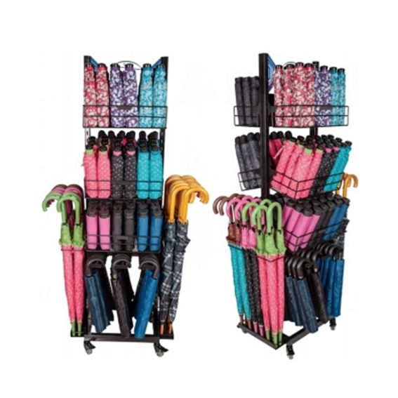 3-Layer Metal Wire Display Rack Retail Umbrella Stand for Grocery for Shops Supermarkets Shopping Malls Advertising — view 3