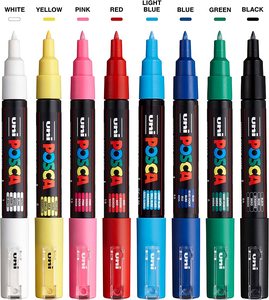 ปากกาเพ้นท์ <span class=keywords><strong>Uni</strong></span>-<span class=keywords><strong>Posca</strong></span> - หัวแหลมพิเศษ - ชุด 8 ด้าม (Pc-1M8C), รุ่น: PC-1M 8C - Product Image 3
