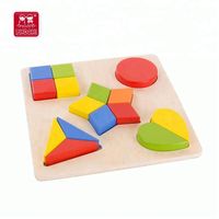 Mainan Puzzle Montessori Kayu Papan Blok Penyortir Bentuk Geometris Bayi untuk Balita 1+