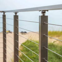 Poteau de garde-corps de câble en acier inoxydable 304/316 Tube carré rond balustrade garde-corps