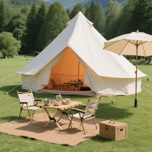 Tenda Glamping Moderna Stile Mongolo in Tessuto Oxford di Cotone Spesso, Impermeabile (3000mm+), Monostrato, Antivento, Quattro <span class=keywords><strong>Stagioni</strong></span> - Product Image 2