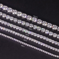 Bracelet Tennis Hiphop TELULA Nt-001 en Argent Sterling 925 Plaqué Or avec Moissanite Couleur D VVS de 3mm, 4mm, 5mm, 6mm