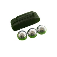 Boules en métal chromé et mini-boules en acier pour jeu de pétanque avec boules argentées (73MM)