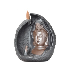 Personalized Ceramic Backflow <strong>Incense</strong> Burner Guanyin Buddha Shape Flowing <strong>Incense</strong> Cone <strong>Holder</strong> <strong>Aromatherapy</strong> <strong>Diffuser</strong> - Product Image 2