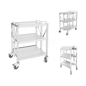 Carrito Plegable de Acero Inoxidable para Servicio de Alimentos en Hoteles y Restaurantes - Product Image 5
