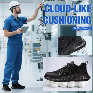 Chaussures de sécurité de travail DSYX G0913-41 anti-éclatement, anti-perforation, à lacets, avec embout en acier, respirantes, en cuir ultra-fin en fibre tricotée - Product Image 5