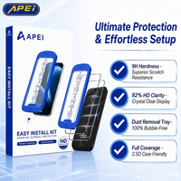 Protection d'écran en verre trempé anti-huile 9H 2.5D Grade AAA pour iPhone, installation facile sans poussière, protection de cadre