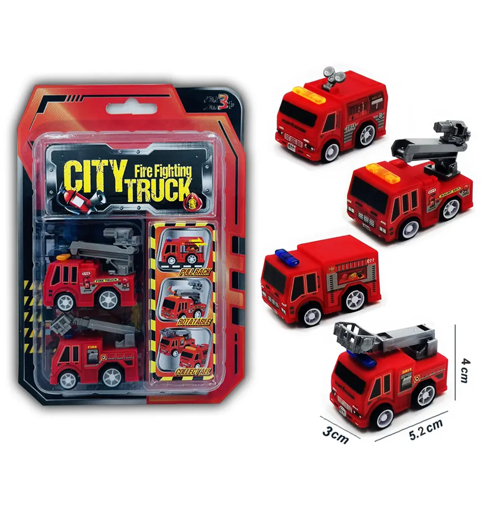 Nouveauté, mini voiture de ville en plastique à friction, véhicule de simulation, camion de lutte contre l'incendie, voiture à retirer, jouet pour enfants