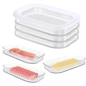 Boîte de rangement alimentaire à 3 couches avec couvercles pour charcuterie et fromages, sans BPA, organisateur de réfrigérateur, contenants transparents pour préparation de repas - Product Image 1