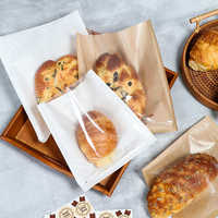 Sac à pain en papier kraft semi-transparent, idéal pour petits pains fraîchement cuits, emballage pratique pour sandwichs, résistant à l'huile, thermoscellable, pour la pâtisserie