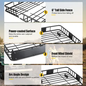 64"(L) x 39"(W) x 6'(H) ขายร้อนสินค้าตะกร้ากระเป๋าเดินทางCarrierแร็คบนชั้นดาดฟ้าสําหรับรถSuv Van Pickupรถบรรทุก