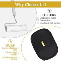 Gant-brosse multifonction en tissu polyester en forme d'arc pour l'élimination des poils d'animaux, des peluches et des poils de chat, et l'élimination des charges statiques sur les canapés