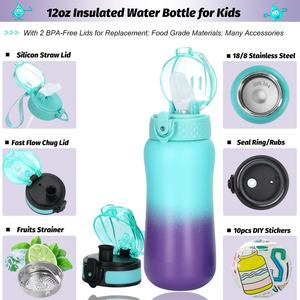 Bouteilles d'eau en acier inoxydable de 350 ml, couleur personnalisée, dégradé de couleurs, sans BPA, anti-fuite, à double paroi sous vide, pour enfants - Product Image 3