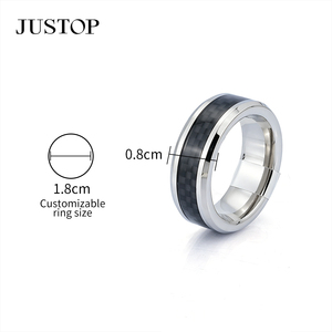Anillos unisex OEM/OEM impermeables de acero inoxidable plateados con baño de oro, joyería de moda hipoalergénica, suministros de anillos de oro. - Product Image 6