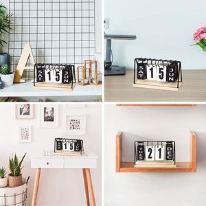 YIWANG Wooden Desk <b>Calendar</b> Standing Flip Vintage Daily Desktop <b>Calendar</b> for Home Office Decor Foldable and Reusable - Product Image 5