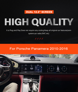 Autoradio Android KANOR 12,3 pouces avec écran tactile, GPS, navigation, double écran multimédia, CarPlay pour Porsche Panamera 970 2010-2016 - Product Image 4