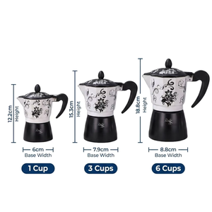 Kingze OEM Cafetière en aluminium pour cuisinière personnalisée 1 3 <span class=keywords><strong>6</strong></span> <span class=keywords><strong>tasses</strong></span> Pot Moka Espresso italien vintage - Product Image 3