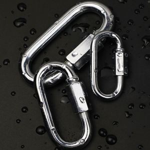 Outdoor Safety Screw <b>Locked</b> Iron Plated Portable Eco-Friendly Quick Link Oval <b>Thread</b> Carabiner for Chain Connector - Product Image 3