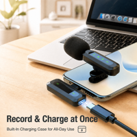 Microphone Lavalier Sans Fil Double 3-en-1 avec Réduction de Bruit pour iPhone, Android, Appareil Photo, Diffusion en Direct, YouTube, TikTok, Enregistrement de Vlogs