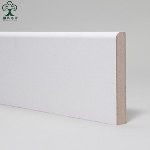 USA Canada <span class=keywords><strong>4</strong></span> Inch Trắng Primed <span class=keywords><strong>MDF</strong></span> Phẳng Khuôn S4s Cổ Phiếu Phẳng Vỏ Ván Chân Tường - Product Image 1