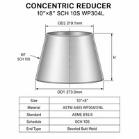 Réducteur excentrique en acier au carbone, à souder bout à bout, à face plate, pour ligne de collecte d'huile et de gaz, SCH40 SCH80 ASME B16.9 ASTM A234 WPB