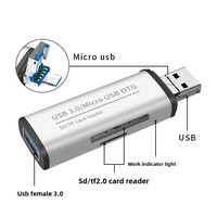 Lector de Tarjetas Micro USB OTG USB 3.0, Lector de Tarjetas de Memoria 2 en 1 SD y TF