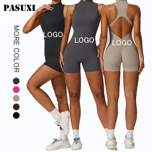 帕苏西新款高品质热卖批发定制无缝一体式健身服装连体衣女式瑜伽连身衣