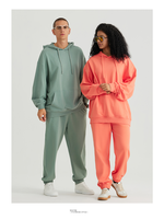 Sweat à capuche unisexe en molleton bouclette 100 % coton 330 g/m² coupe ample épaules tombantes surdimensionné couleur unie avec logo personnalisé décontracté – Taille US
