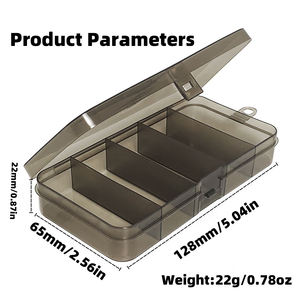 Mini boîte <span class=keywords><strong>de</strong></span> pêche transparente à 5 grilles-Organisateur d'accessoires <span class=keywords><strong>de</strong></span> pêche en plastique pour leurres et crochets - Product Image 2