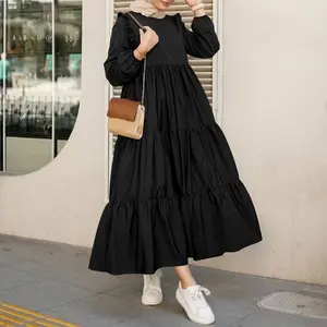 Sang Trọng Dubai Hồi Giáo Quần Áo Cotton Váy Hồi Giáo Dài Phụ Nữ Quần Áo Từ Thổ Nhĩ Kỳ Dresses Áo Váy Burka Abaya