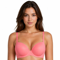Soutien-gorge push-up pour femme avec armatures, bonnet 3/4, soutien-gorge T-shirt, bretelles réglables, couleur unie, lingerie quotidienne, vente en gros ODM, 6 couleurs