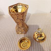 Brûleur d'encens arabe en métal doré de haute qualité, portable, moderne, pour le magasin, le bureau, la maison, décoration du Ramadan