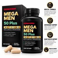 Comprimés multivitaminés pour hommes 50+ OEM ODM, vitamines, antioxydants, soutien de la santé cardiaque et de la prostate, complément nutritionnel quotidien, vente en gros