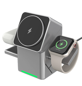 Chargeur sans fil magnétique pliable 3 en 1 personnalisable 15W, support de charge de téléphone pop-up pour iPhone, Apple Watch et AirPods - Product Image 3