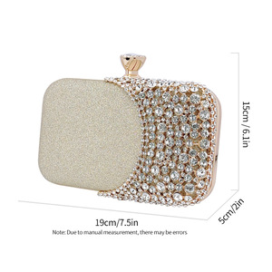 Elegante Bolso de Mano Clásico de PU con Pedrería para Mujer, con Diseño de Lujo con Cristales Brillantes, Forro de Seda y Cierre de Cremallera - Product Image 5