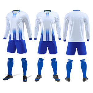 Pakaian Sepak Bola Latihan Lengan Panjang Versi Polos dengan Cetak dan Nomor untuk Pertandingan Musim Gugur - Product Image 4