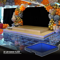 SUEZ Ventes directes d'usine IP67 3D piste de danse extérieure miroir infini lumières de scène en verre Disco Night Club Floor