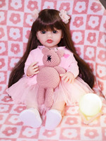 Boneka bayi baru lahir silikon lunak seperti hidup boneka bayi realistis putri 55cm mainan hadiah Natal terlaris 2024