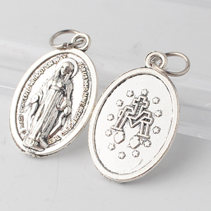15*26mm de Nuestra Señora de <span class=keywords><strong>la</strong></span> <span class=keywords><strong>Virgen</strong></span> Marí<span class=keywords><strong>a</strong></span> de Metal en plata antigua plateado pequeño religiosos católicos colgante de aleación de Zinc - Product Image 5