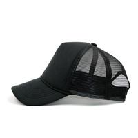 Venta al por Mayor Directa de Fábrica, Gorra Trucker de Espuma Negra de 6 Paneles con Logotipo Personalizado en Blanco, de Alta Calidad, Unisex, Gorras Deportivas