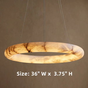 <span class=keywords><strong>Lustre</strong></span> rond moderne de luxe en marbre de 36 pouces, <span class=keywords><strong>lustre</strong></span> en pierre d'albâtre naturelle pour salon - Product Image 2