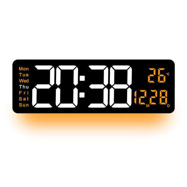 YIZHI Mirror LED Display Brightness Adjustable Timer Alarm Clock Digital Wall Clock for Home Decor Office