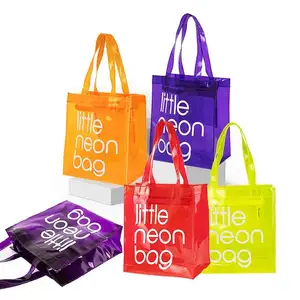 Модные прозрачные яркие пляжные женские сумки-тоуты из ПВХ с логотипом на заказ