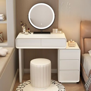 <span class=keywords><strong>Mini</strong></span> armoire de rangement style crème avec plaque de roche intégrée Coiffeuse Nouvelle chambre à coucher moderne et minimaliste - Product Image 6