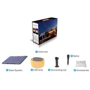 Không thấm nước bền mặt đất cắm 3M 10m 20m năng lượng mặt trời dẫn dải ánh sáng ngoài trời chuỗi LiFePO4 Pin điều khiển từ xa tùy chọn - Product Image 2