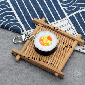 Wholesale Japanese Creative Simulated Sushi Rice Ball Key Chain Seaweed Sushi Fun Food <b>Toys</b> PVC Key Ring Car Bag Pendant - Product Image 6