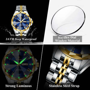 Nuevo reloj POEDAGAR 698 para hombre, resistente al agua, luminoso, de acero inoxidable, de cuarzo, para negocios. - Product Image 4