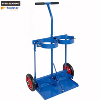 Chariot à double bouteille de gaz robuste, capacité de charge 130 kg, chariot à bouteilles de gaz, hauteur 1040 mm, bleu, revêtement poudré