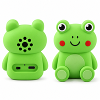 Haut-parleur sans fil grenouille mignon au design personnalisé avec pieds rétractables, support de téléphone, ornement de bureau en PVC, haut-parleur audio portable BT5.2