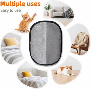 Pet Grooming <b>Cat</b> Hair Removal Deshedding Glove Polyester Reusable Soft Thick Ambidextrous Multi-functional Clothes Bed <b>Mat</b> Sofa - Product Image 3